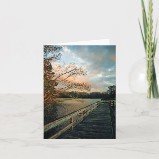 Carte Sunset Glow on Pier notecards (Devant)