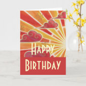 Carte Sunset 'Happy Birthday' (Fleur jaune)