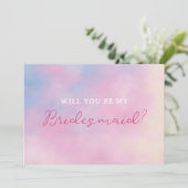 Carte Sunset Lover Pastel Nuages Bridesmaid Proposition (Debout devant)