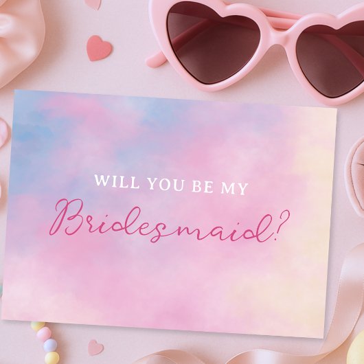 Carte Sunset Lover Pastel Nuages Bridesmaid Proposition