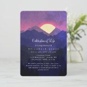 Carte Sunset Mountains Célébration de la vie funéraire (Debout devant)