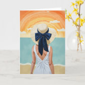 Carte Sunset plage (Fleur jaune)