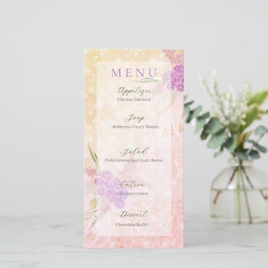 Carte Sunset Rose blush sheer bow Bouquet (Debout devant)