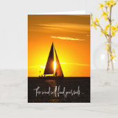 Carte Sunset Sailing Penser de vous (Fleur jaune)