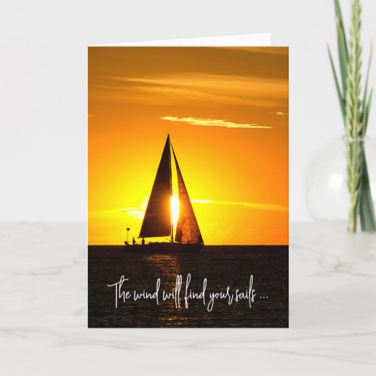 Carte Sunset Sailing Penser de vous (Devant)