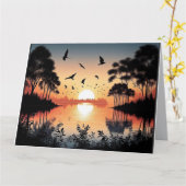 Carte Sunset Serenity (Fleur jaune)