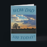 Carte Sunset Sky<br><div class="desc">A beautiful sunset sky and a bar winter tree make a lovely image for this 100th birthday card for papa. Texte can easily be personalised.</div>