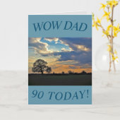 Carte Sunset Sky 90th Birthday Card pour papa (Fleur jaune)