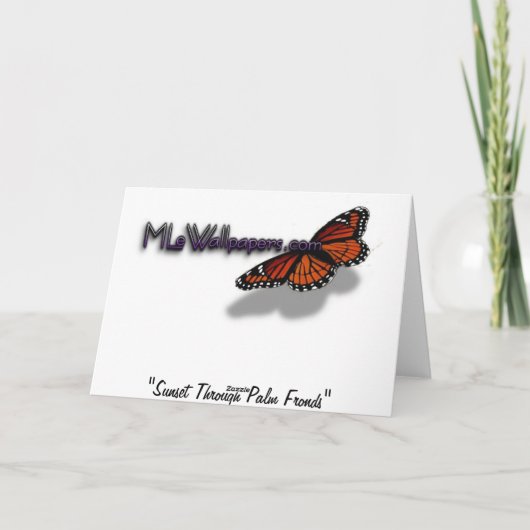 Carte Sunset Through Palm Fronds (Dos)