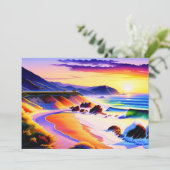 Carte Sunset Watercolor de Californie (Debout devant)