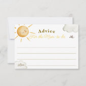 Carte Sunshine Boho Sun Baby shower Conseils pour maman  (Devant)