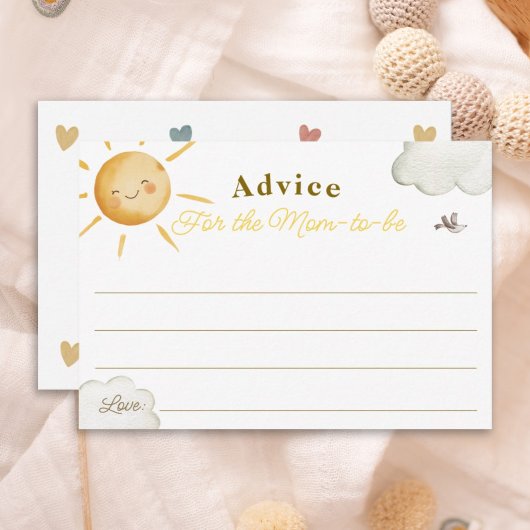 Carte Sunshine Boho Sun Baby shower Conseils pour maman 