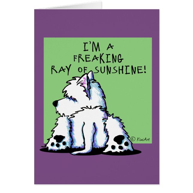 Carte Sunshine KiniArt Westie (Devant)