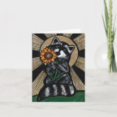 Carte Sunshine Sunflower Raccoon (Devant)