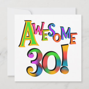 Carte Super 30 T-shirts et cadeaux d'anniversaire
