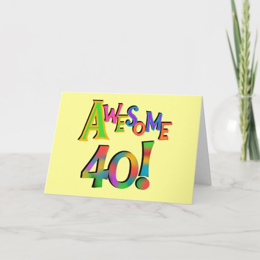 Carte Super 40 T-shirts et cadeaux d'anniversaire (Devant)