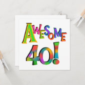 Carte Super 40 T-shirts et cadeaux d'anniversaire (Devant/Arrière en situation)