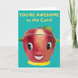 Carte Super au coeur souriant Rouge Apple Big Eyes
