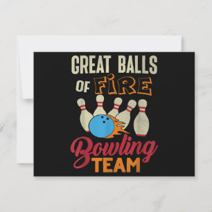Carte Super Balls Fire Bowling Team Shirt Funny Vintage