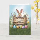 Carte Super Bunny grand-fille en herbe Pâques (Fleur jaune)