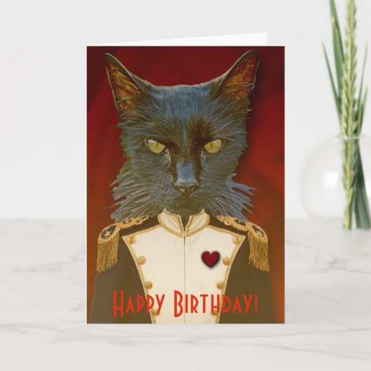 Carte Super Chat Général Anniversaire Carte! (Devant)