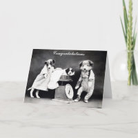 Super Chien Vintage Nouveau bébé Félicitations