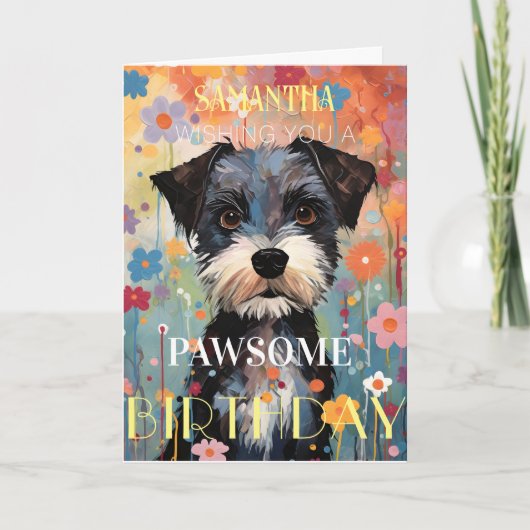 Carte Super Chiot Joyeux Anniversaire (Devant)