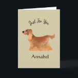 Carte Super Cute Personnalisé Cocker Spaniel<br><div class="desc">Cette carte super mignonne avec un adorable Cocker Spaniel sur un arrière - plan sombre à la vanille que vous pouvez personnaliser convient à toutes les occasions ©Julie McIver</div>