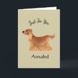 Carte Super Cute Personnalisé Cocker Spaniel<br><div class="desc">Cette carte super mignonne avec un adorable Cocker Spaniel sur un arrière - plan sombre à la vanille que vous pouvez personnaliser convient à toutes les occasions ©Julie McIver</div>