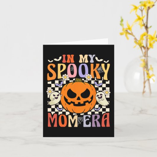 Carte Super Dans Mon Éffrayant Maman Era Retro Halloween (Fleur jaune)