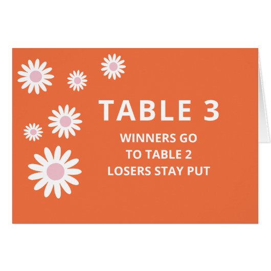 Carte super de table Bunco Orange pour le tableau  (Devant Horizontal)