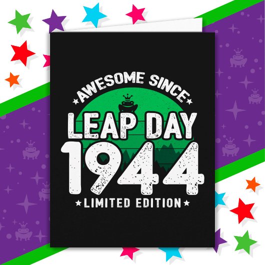 Carte Super depuis 1944 Leap Année Jour Février 29 Anniv
