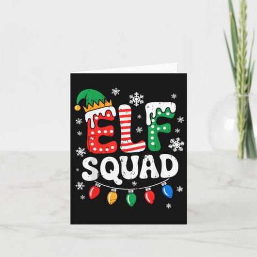 Carte Super Elf Squad Elf Famille de Noël Correspondant (Devant)