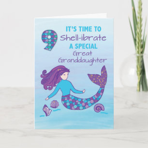 Carte Super grand-fille 9e anniversaire Sparkly Look