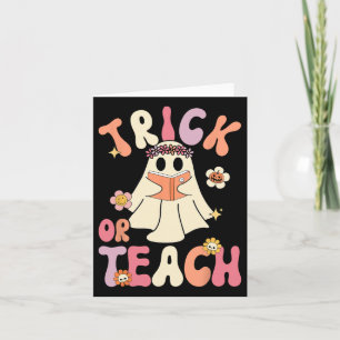 Carte Super Halloween Trick Ou Enseigner Retro Floral Fa