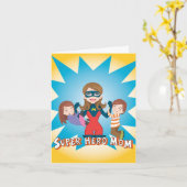 Carte Super Hero Maman (Fleur jaune)