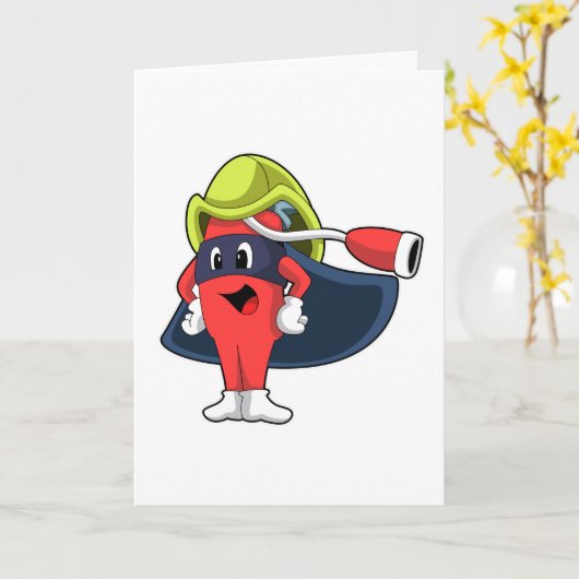 Carte Super-héros comme pompier (Fleur jaune)