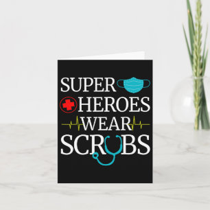 Carte Super Héros Portent Des Scrubs Nurs Médicales
