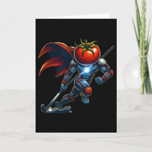 Carte Super-héros tête de tomate Cyborg de hockey sur ga