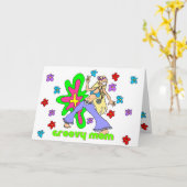 Carte super Hippie maman mère (Fleur jaune)