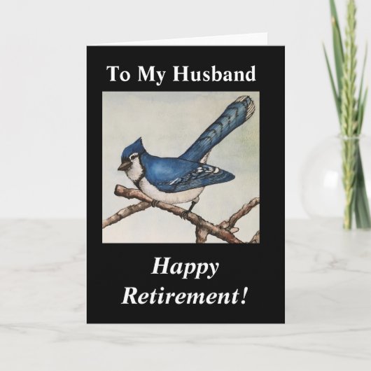 Carte Super Jay Bleu à mon mari Aquarelle de retraite (Devant)