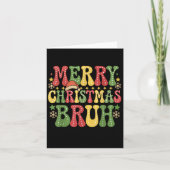 Carte Super Joyeux Noël Bruh Lumières Noël Chapeau (Devant)