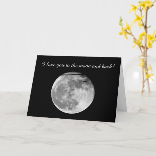 Carte Super Lune avec Passage d'avion/Personnalisable! (Fleur jaune)