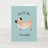 Carte Super Mignon Pug Personnalisé (Devant)