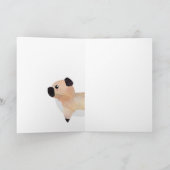 Carte Super Mignon Pug Personnalisé (Intérieur)