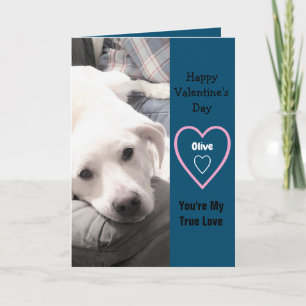 Carte Super mignonne Saint Valentin Blanc Chien Chien Ch