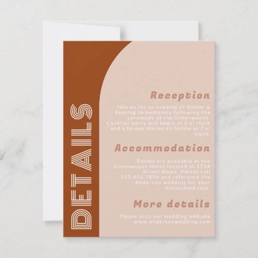 Carte Super moderne Arch Retro Mariage en terre cuite (Devant)