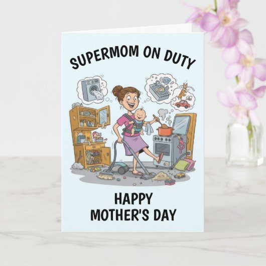 Carte Super Mom Mother's Day Card (Orchidée)