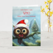Carte Super Nephew Joyeux Noël Cute Owl (Fleur jaune)