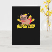 Carte Super Papa Mops (Fleur jaune)